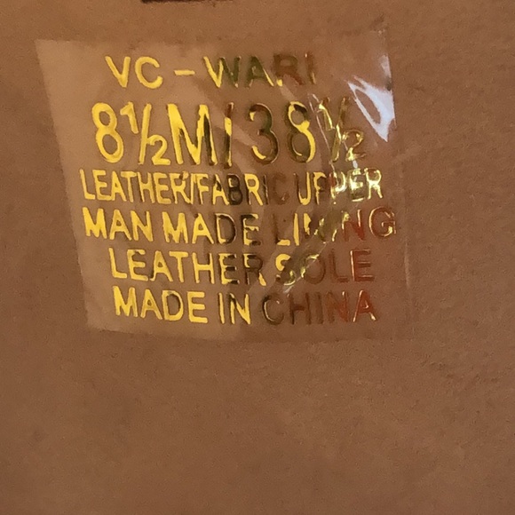 Vince Camuto Metallic Gold Open Toe Rhinestone Back Zip Heels size 8.5M - Picture 13 of 16